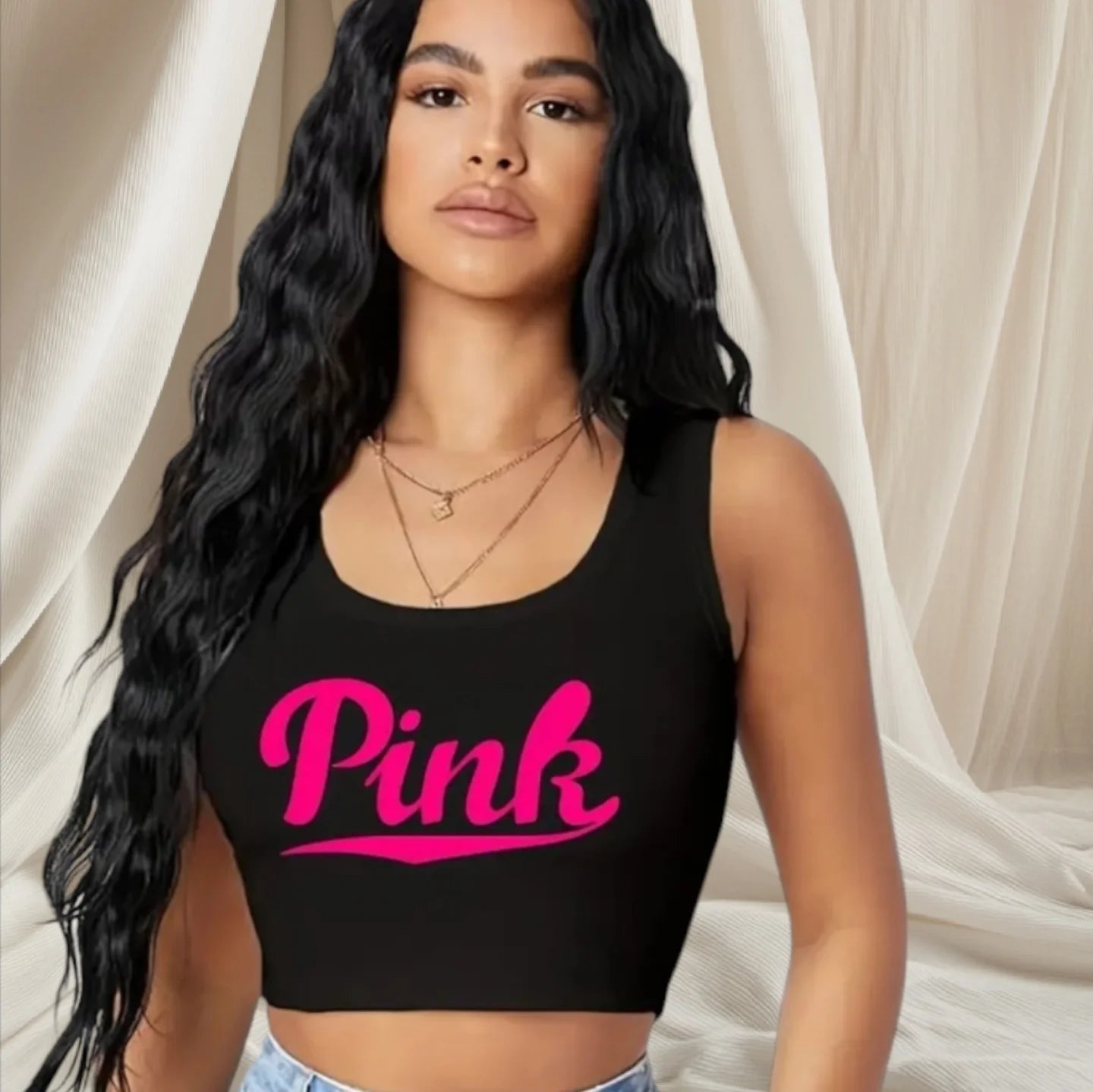 Ladies "PINK Stylish Tank Top