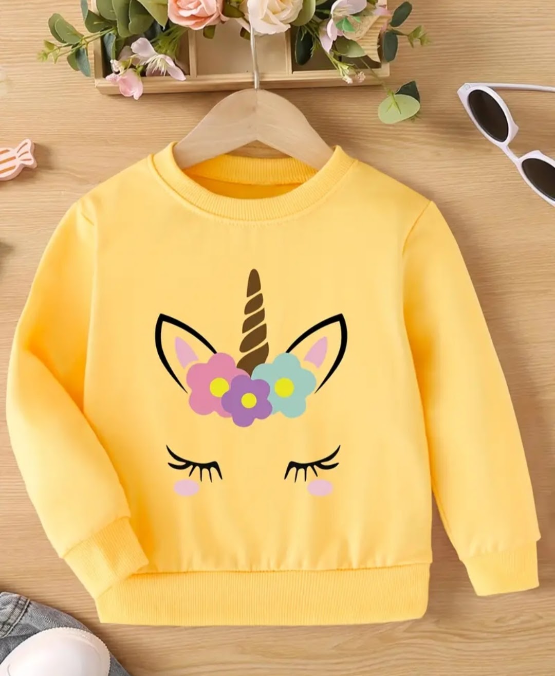 Little Girls Unicorn Sweat Shirt