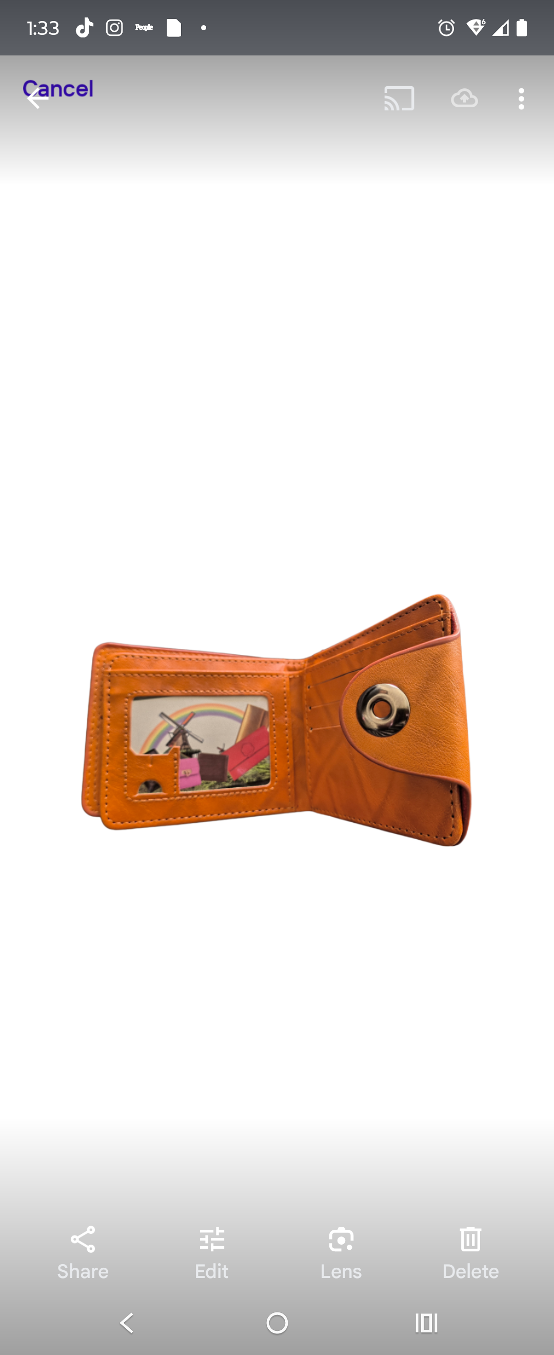 Stylish Leather Wallet With 100 Money Logo, Brown