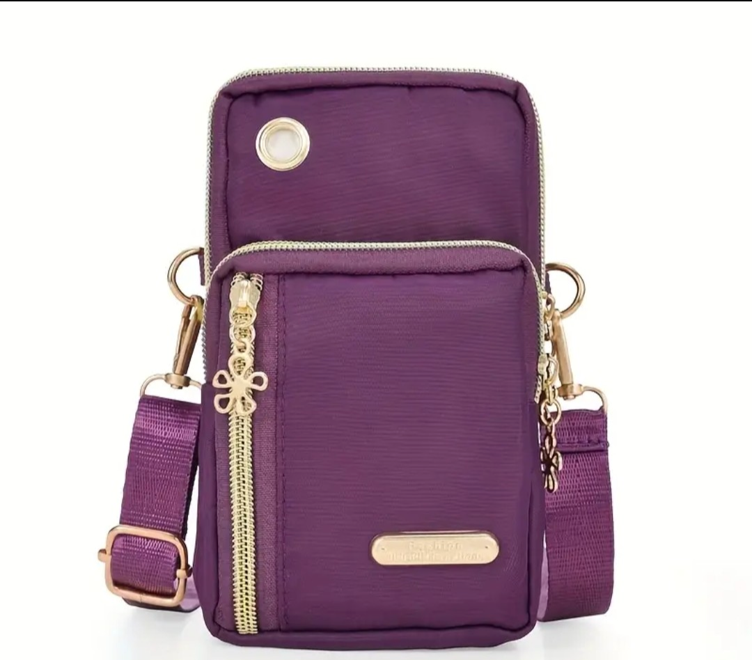 Purple Crossbody Phone Bag, Purple