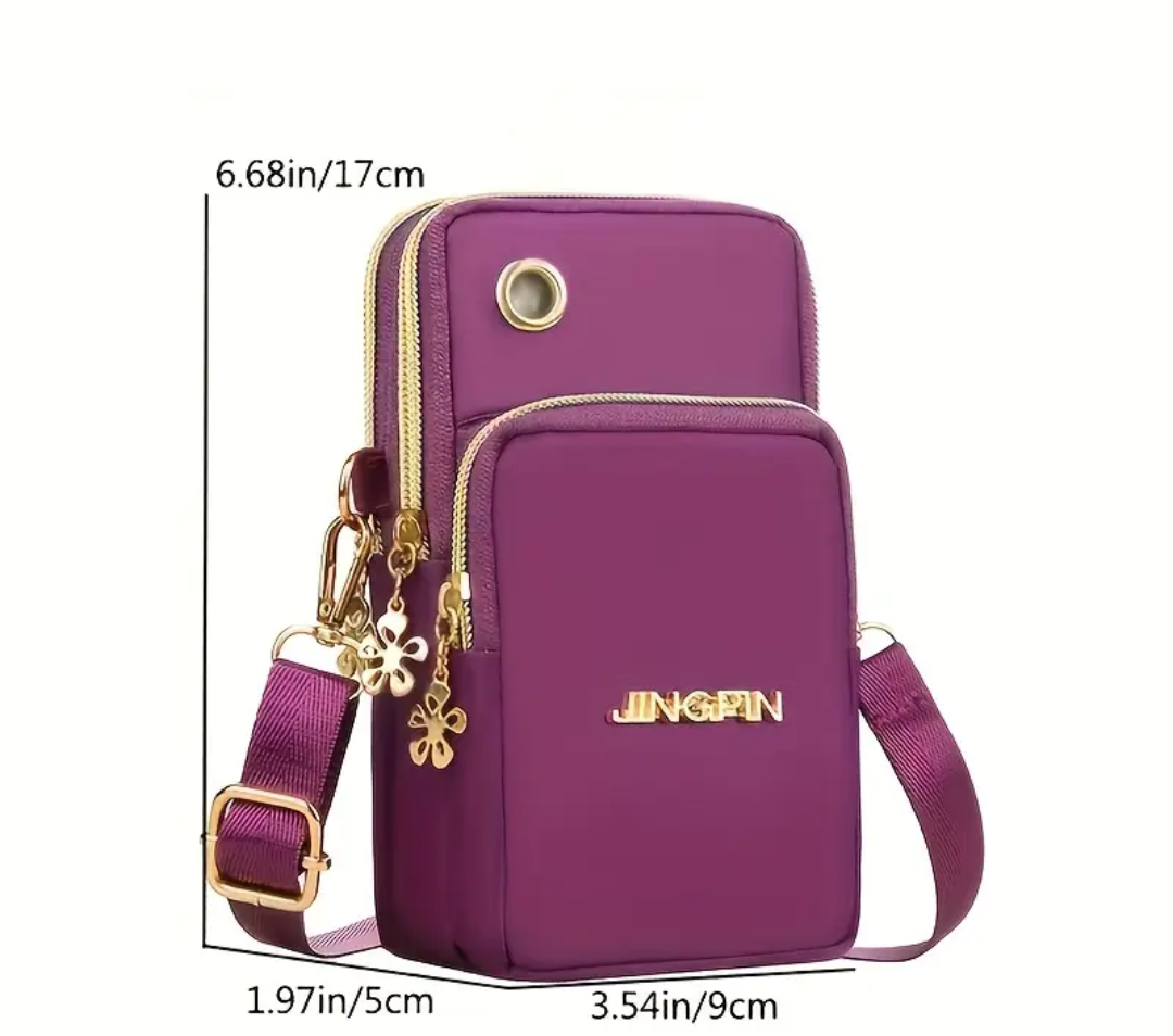 Purple Crossbody Phone Bag, Purple