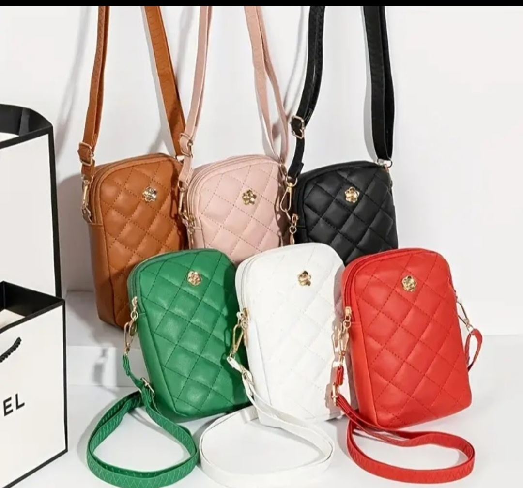 Faux Leather Phone Bag, Red