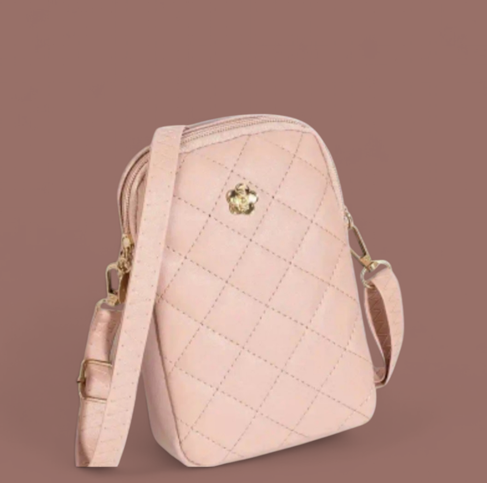 Faux Leather Phone Bag, Pink