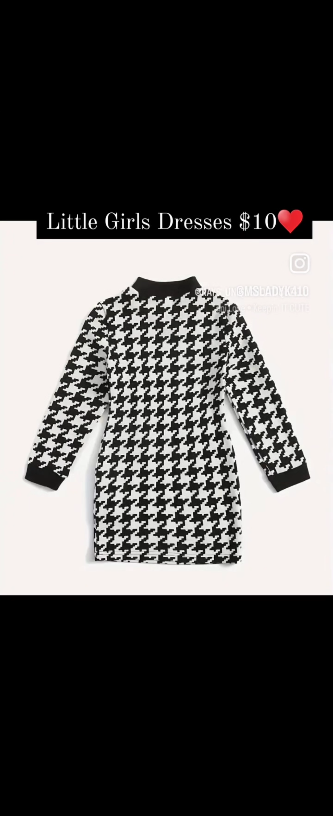 Little Girls Checked Long Sleeve Dress