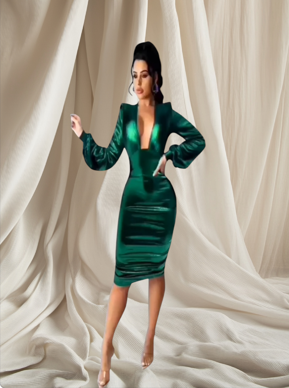 Ladies Emerald Green PartyDress