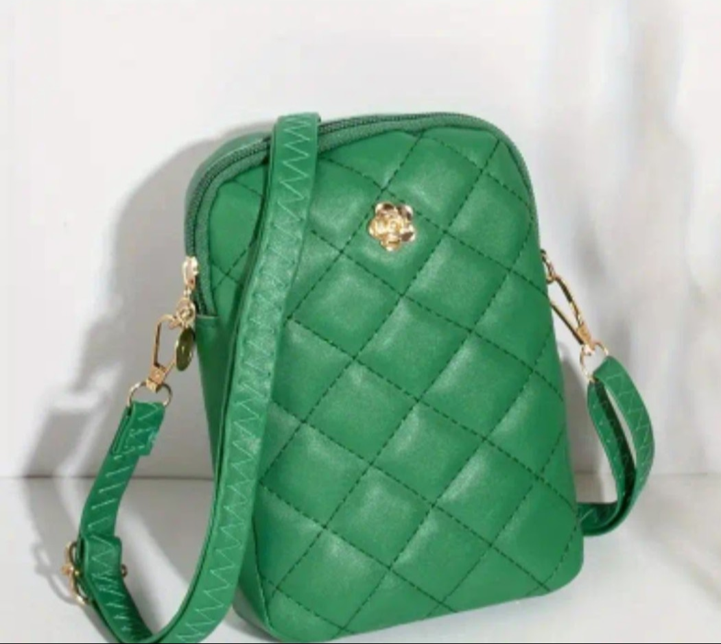 Faux Leather Phone Bag, Green