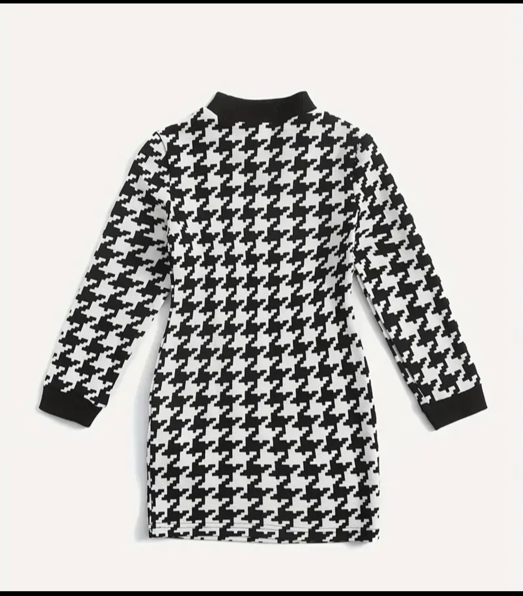 Little Girls Checked Long Sleeve Dress