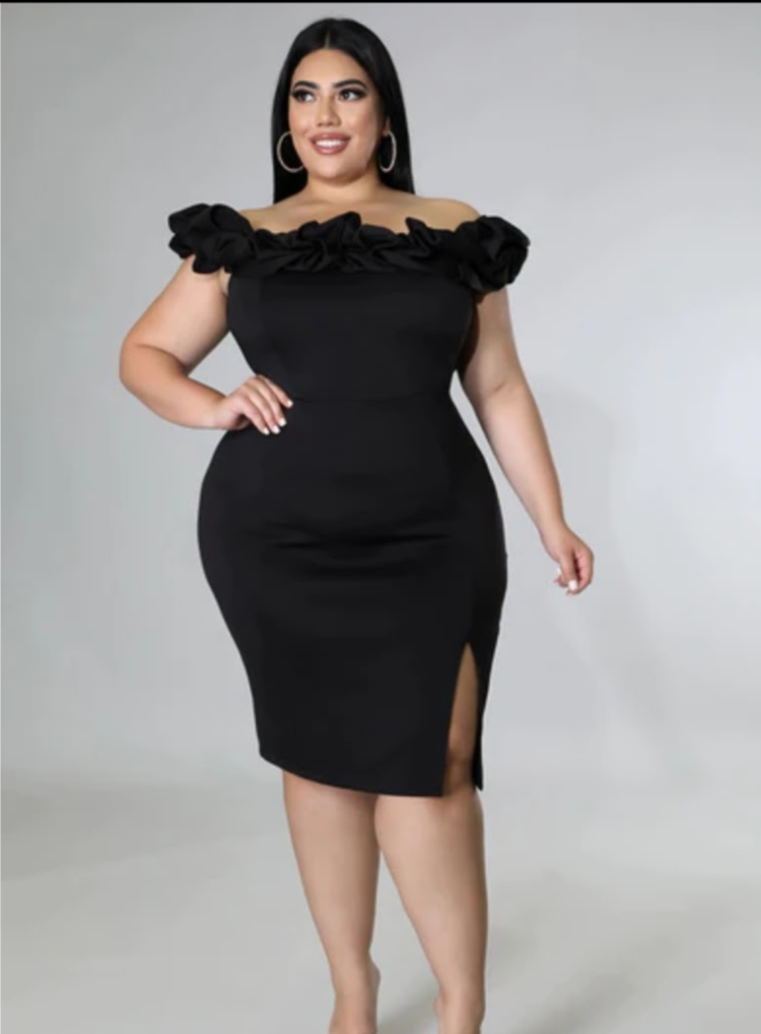 Ladies Plus Size Party Dress, Black